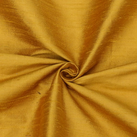 Fabric Mart Direct Golden Yellow Pure Silk Fabric By The Yard, 41 inches or 104 cm width, 1 Continuous Yard Gold Silk Fabric