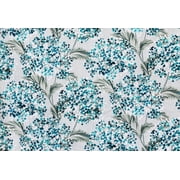 Fabric Mart Direct Gray Cotton Printed Fabric By The Yard, 54 inches or 137 cm width, 1 Yard Gray Cotton Fabric, Flowers, Upholstery Drapery Curtain Wholesale Fabric, Window Treatment
