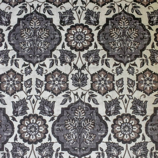 Fabric Mart Direct Gray Mandala Printed Fabric By The Yard, Geometric Fabric, Arabic Fabric, Curtain & Drapery Fabric, Window Treatment Fabric, Fabric For Pillows