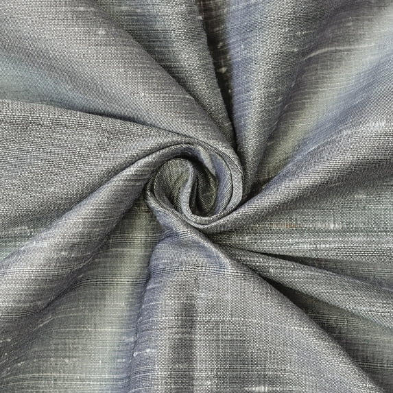 Fabric Mart Direct Gray Silk Dupioni Fabric By The Yard, 41 inches or 104 cm width, 13 Continuous Yards Gray Silk Fabric, Slubbed Silk Dupioni, Bridal Dress Wholesale Silk Dupioni Fabric
