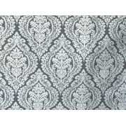 Fabric Mart Direct Gray, White Poly Cotton Fabric Fabric By The Yard, 55 inches or 140 cm width, 1 Yard Gray Cotton Fabric, Damask, Upholstery Drapery Curtain Wholesale Fabric, Window Treatment