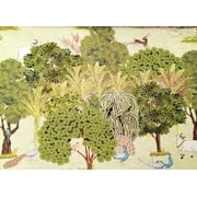 Fabric Mart Direct Green Printed Cotton Fabric By The Yard, 54 inches or 137 cm width, 1 Yard Green Cotton Fabric, Pastures, Upholstery Drapery Curtain Wholesale Fabric, Window Treatment