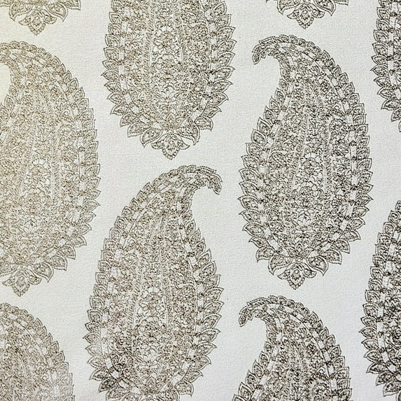 Fabric Mart Direct Grey Paisley Woven Fabric By The Yard, 3 Continuous Yards Cotton Fabric, Upholstery Fabric, Curtain Fabric, Wholesale Fabric, Floral Fabric, Indian Woven Fabric