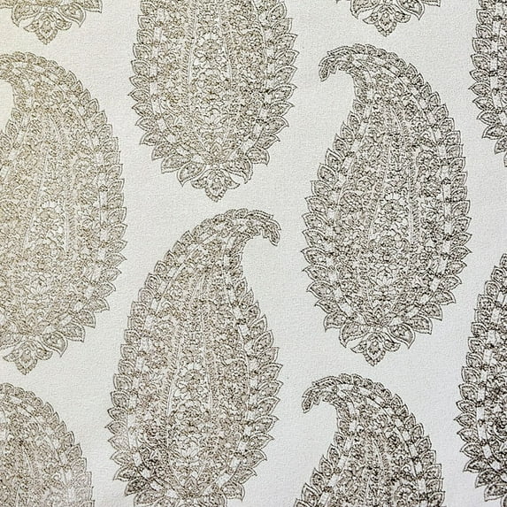 Fabric Mart Direct Grey Paisley Woven Fabric By The Yard, 4 Continuous Yards Cotton Fabric, Upholstery Fabric, Curtain Fabric, Wholesale Fabric, Floral Fabric, Indian Woven Fabric