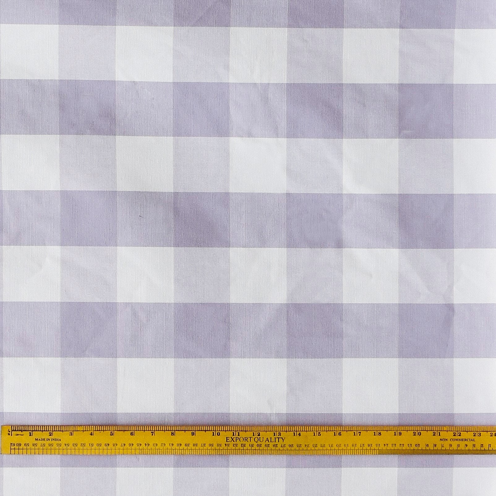 Fabric Mart Direct Light Purple, Ivory Cotton Fabric By The Yard, 55 inches or 140 cm width, 10 Continuous Yards Ivory Cotton Fabric, Gingham Checks, Upholstery Drapery Shower Curtain Wholesale Fabric