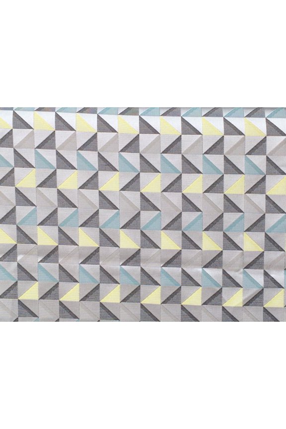 Lime Yellow Poly Cotton Fabric By The Yard, 55 inch or 140 cm width, 1 Yard Yellow Cotton Fabric, Geometric Triangle, Upholstery Drapery Curtain Wholesale Fabric, Window Treatment