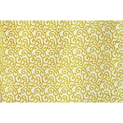 Fabric Mart Direct Mimosa Yellow Scrolls By The Yard, 44 inches or 111 cm width Yellow Poly Viscose Burnout Velvet, Upholstery Fabric for Curtain/Drapery/Couch/Sofa