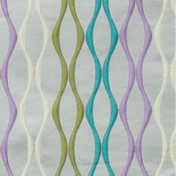 Fabric Mart Direct Multi Color Jacquard Fabric By The Yard, 54 inches or 137 cm width, 13 Continuous Yards Multi Jacquard Fabric, Stripes Swirls, Upholstery Drapery Curtain Wholesale Fabric