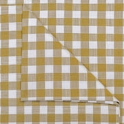 Fabric Mart Direct Mustard Yellow Gingham Checks Cotton Fabric By The Yard, 55 inch or 140 cm Width, Upholstery Fabric, Drapery, Shower Curtain Fabric, Wholesale Fabric, Pure Cotton Fabric