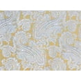 thumbnail image 1 of Fabric Mart Direct Mustard Yellow, Gray Poly Cotton Fabric By The Yard, 55 inches or 140 cm width, 17 Continuous Yards Gray Cotton Fabric, Paisleys, Upholstery Drapery Curtain Wholesale Fabric, 1 of 5