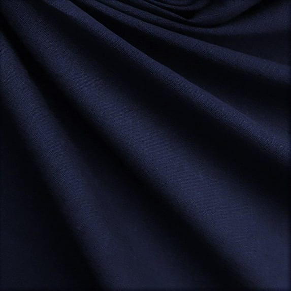 FabricMartDirect Navy Blue Cotton Linen Fabric By The Yard, 42 inches or 107 cm width, 7 Continuous Yards Blue Cotton Fabric, Cotton Linen Apparel Clothes Fabric, Upholstery Curtain Wholesale Fabric