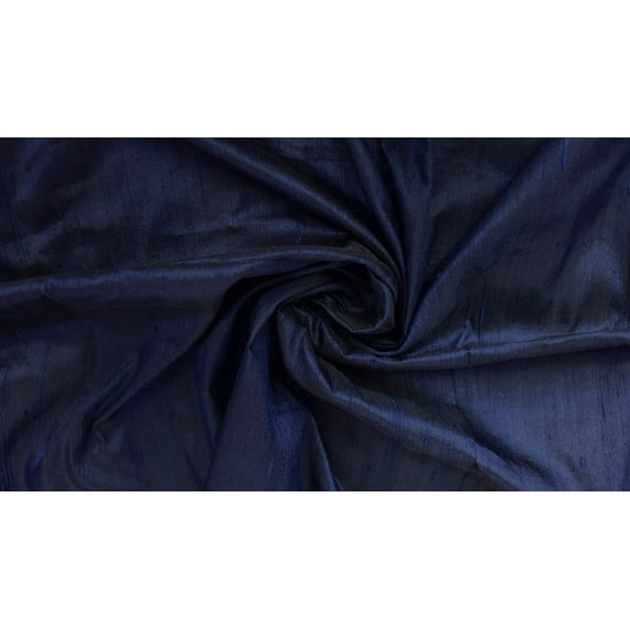 Fabric Mart Direct Navy Blue Silk Dupioni Fabric By The Yard, 41 inches or 104 cm width, 11 Continuous Yards Blue Silk Fabric, Slubbed Silk Dupioni, Bridal Dress Wholesale Silk Dupioni Fabric