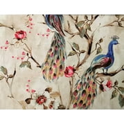 Fabric Mart Direct Pink, Purple 100% Cotton Spun Fabric By The Yard, 54 inches or 137 cm width, 1 Yard Pink Cotton Fabric, I Love Peacocks, Upholstery Drapery Curtain Wholesale Fabric