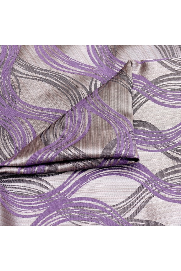 Purple Jacquard Fabric By The Yard, 48 inches or 122 cm width, 1 Yard Purple Jacquard Fabric, Stripes Swirls, Designer Upholstery Curtain Wholesale Fabric