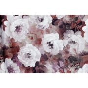Fabric Mart Direct Purple, Maroon Cotton Printed Fabric By The Yard, 54 inches or 137 cm width, 1 Yard Purple Cotton Fabric, Dreamy Roses, Upholstery Drapery Curtain Wholesale Fabric, Window Treatment