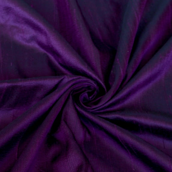 Fabric Mart Direct Purple Silk Dupioni Fabric By The Yard, 41 inches or 104 cm width, 12 Continuous Yards Purple Silk Fabric, Slubbed Silk Dupioni, Bridal Dress Wholesale Silk Dupioni Fabric