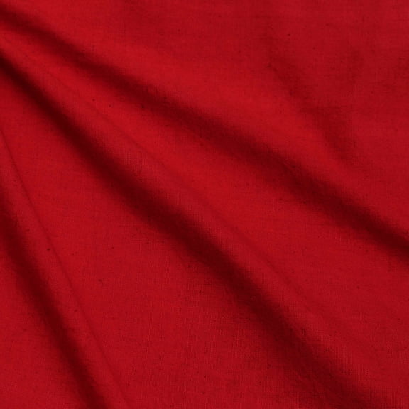 Fabric Mart Direct Red Cotton Linen Fabric By The Yard, 42 inches or 107 cm width, 1 Yard Red Cotton Fabric