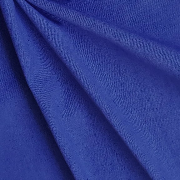 Fabric Mart Direct Royal Blue Cotton Linen Fabric By The Yard, 42 inches or 107 cm width, 2 Continuous Yards Blue Cotton Fabric