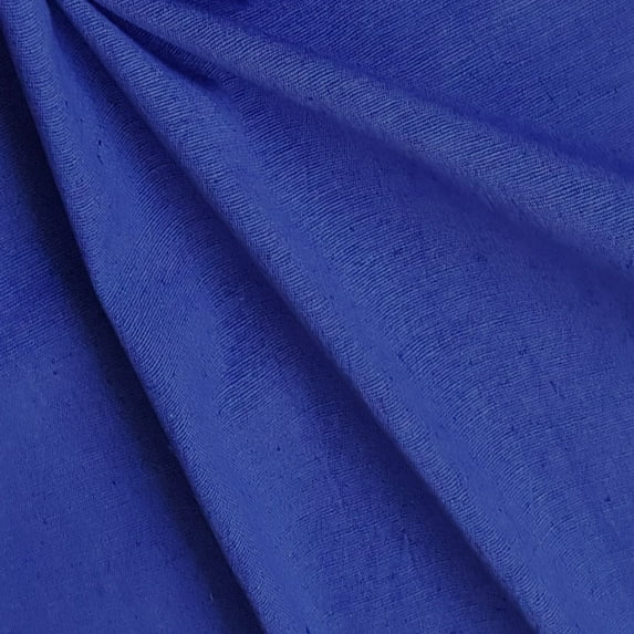 Fabric Mart Direct Royal Blue Cotton Linen Fabric By The Yard, 42 inches or 107 cm width, 7 Continuous Yards Blue Cotton Fabric