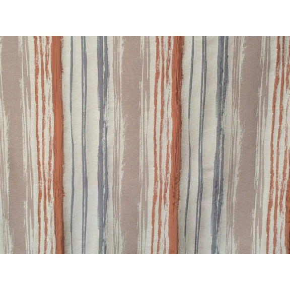 Fabric Mart Direct Rust Orange, Gray Poly Viscose Fabric By The Yard, 55 inches or 140 cm width, 1 Yard Gray Velvet Fabric, Rusty Stripes, Upholstery Drapery Curtain Wholesale Fabric, Window Treatment
