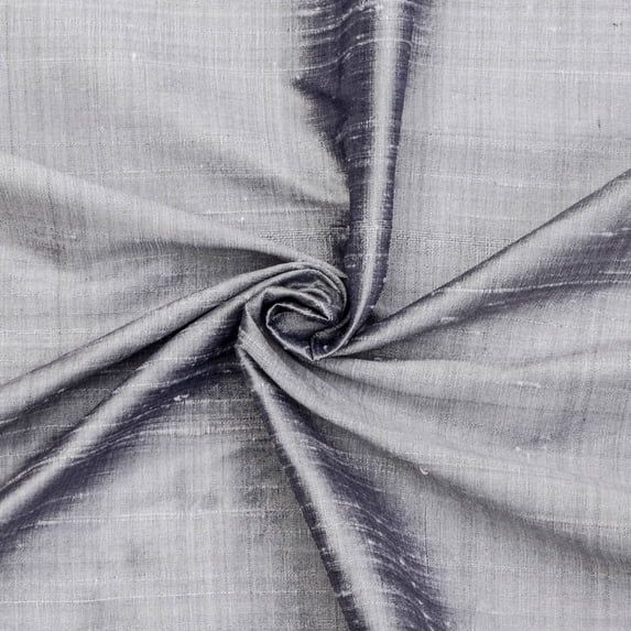 Fabric Mart Direct Silver Gray 100% Pure Silk Fabric By The Yard, 41 inches or 104 cm width, 13 Continuous Yards Gray Silk Fabric, Pure Silk Dupioni Bridal Dress Upholstery Curtain Wholesale Fabric