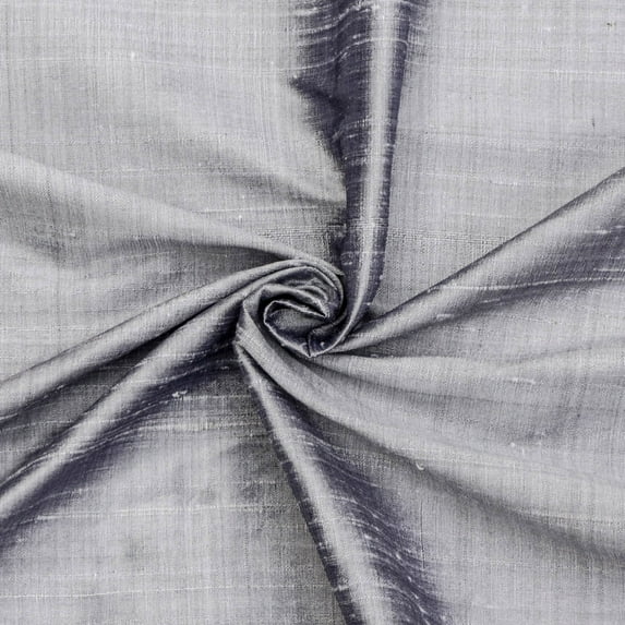 Fabric Mart Direct Silver Gray 100% Pure Silk Fabric By The Yard, 41 inches or 104 cm width, 9 Continuous Yards Gray Silk Fabric, Pure Silk Dupioni Bridal Dress Upholstery Curtain Wholesale Fabric