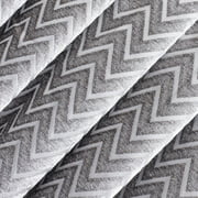 Fabric Mart Direct Silver Jacquard Velvet Fabric By The Yard, 54 inches or 137 cm width, 14 Continuous Yards Silver Jacquard Fabric, Chevron, Upholstery Drapery Curtain Wholesale Fabric