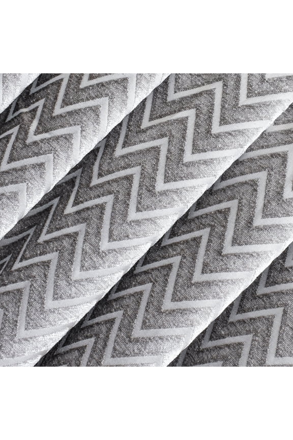 Silver Jacquard Velvet Fabric By The Yard, 54 inches or 137 cm width, 5 Continuous Yards Silver Jacquard Fabric, Chevron, Upholstery Drapery Curtain Wholesale Fabric