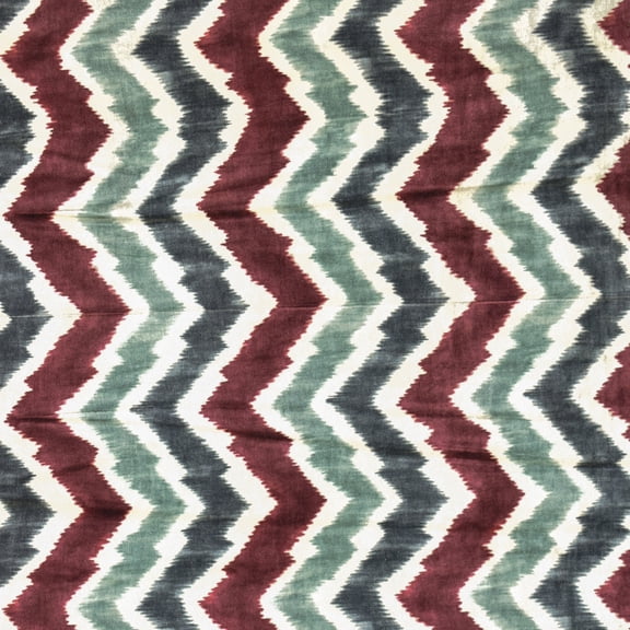 Fabric Mart Direct Teal, Burgundy Digital Printed Velvet Fabric By The Yard, 54 inches or 137 cm width, 19 Continuous Yards Blue Velvet Fabric, Chevron, Upholstery Drapery Curtain Wholesale Fabric