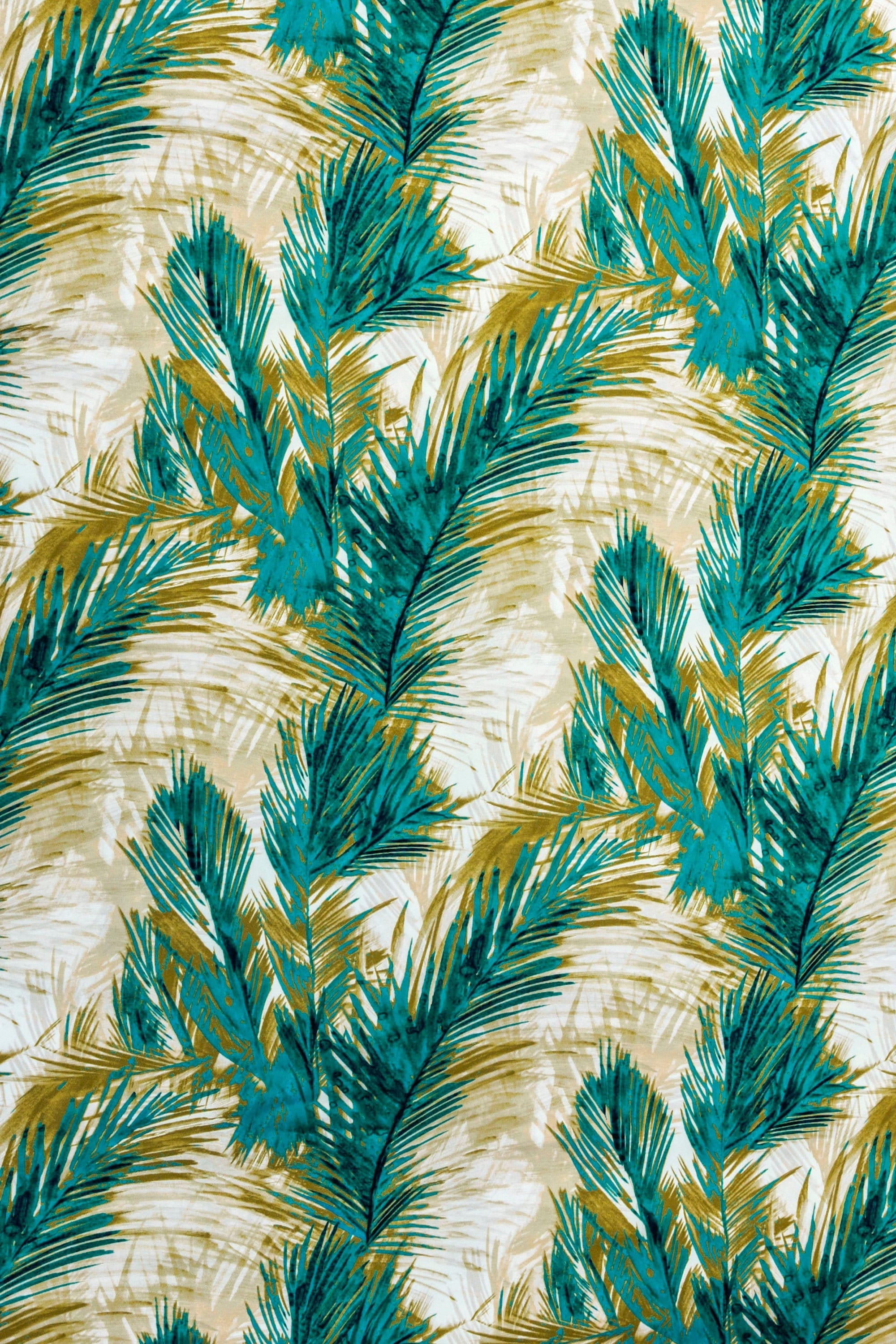 Fabric Mart Direct Turquoise Printed Satin Fabric By The Yard, 54