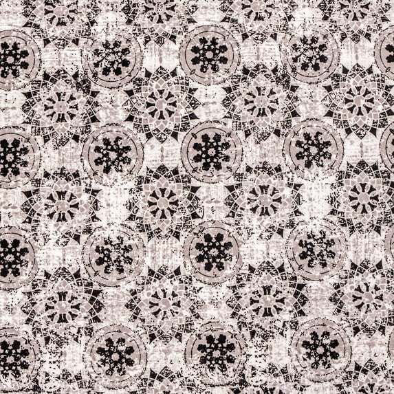 FabricMartDirect White, Black Digital Print Polyester Fabric By The Yard, 54 inch or 137 cm width, 14 Continuous Yards Black Polyester Fabric, Victorian Baroque, Upholstery Drapery Curtain Wholesale