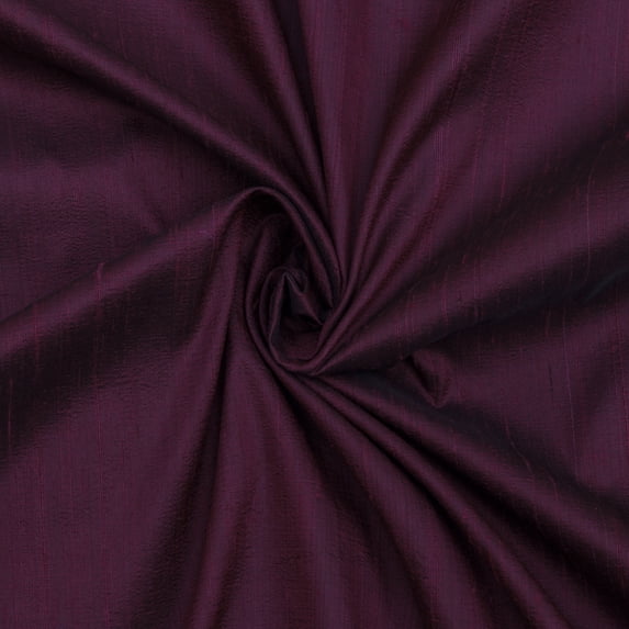 Fabric Mart Direct Wine Silk Dupioni Fabric By The Yard, 41 inches or 104 cm width, 10 Continuous Yards Purple Silk Fabric, Slubbed Silk Dupioni, Bridal Dress Wholesale Silk Dupioni Fabric