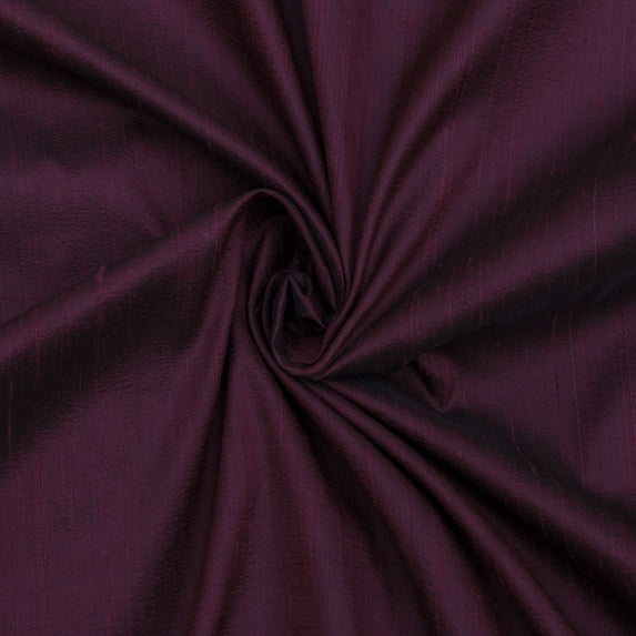 Fabric Mart Direct Wine Silk Dupioni Fabric By The Yard, 41 inches or 104 cm width, 11 Continuous Yards Purple Silk Fabric, Slubbed Silk Dupioni, Bridal Dress Wholesale Silk Dupioni Fabric