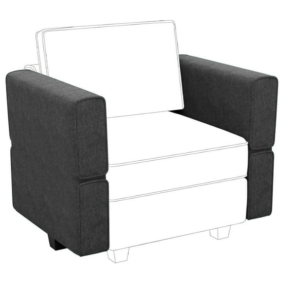 Fabric Modular Sectional Sofa Armrest Backrest Module Couch Side Sectional Part Armrest/Backrest Dark Grey