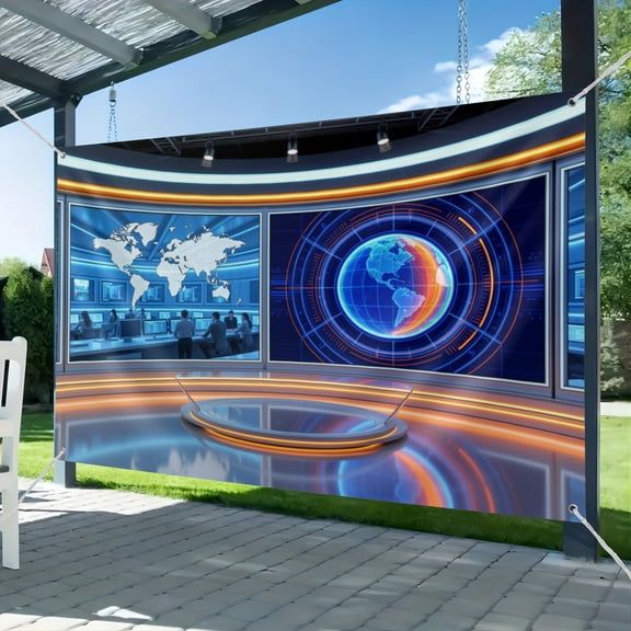 Fabric News Broadcast Backdrop TV Show News-Television Hall Interior Scene Photograohy Background Record News Report Business Study Backdrop Host Portrait Studio Props