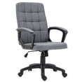 thumbnail image 1 of Fabric Office Chair, Computer Desk Chair, Swivel Task Chair with Arms, Adjustable Height, Swivel Wheels, Mid Back, Charcoal Gray, 1 of 5
