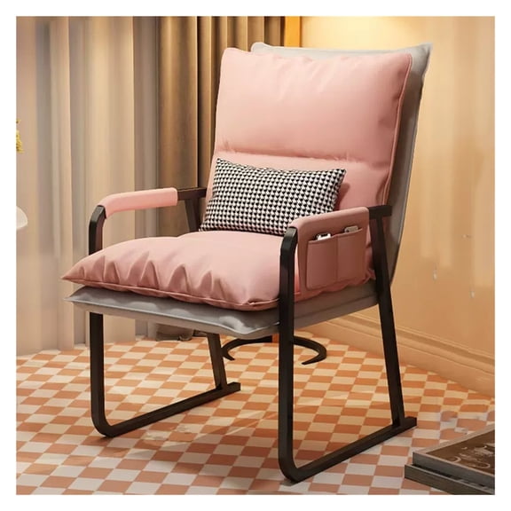 Fabric Office Chair No Wheels Arm Chair with Ergonomic Lumbar Support and Thickened Seats Cushion,Waiting Room Chairs Side Chair for Office School Church Guest Reception