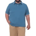thumbnail image 1 of INSPIRE CHIC Men's Big & Tall Contrast Trim Short Sleeve Work Office Polo Shirt XL Blue, 1 of 5