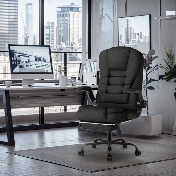 SITMOD Big and Tall Office Chair 300LBS Wide Seat Ergonomic Computer Desk Chair High Back Executive Fabric Chair Adjustable Task Chair Lumbar Back Support with Footrest Heavy Duty Design