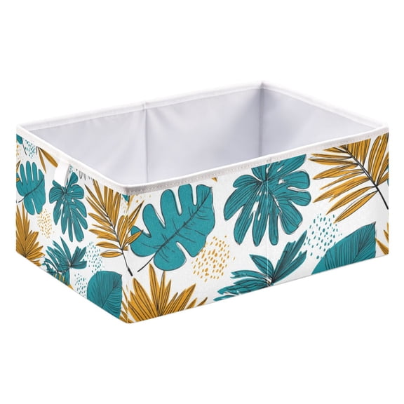 Fabric Open Basket Bins Foldable Storage Basket 2 Size Avliable Bold Lines Hand-drawn Elements