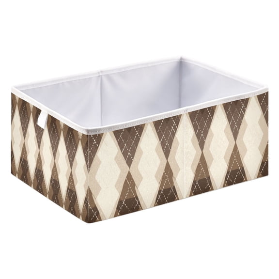 Fabric Open Basket Bins Foldable Storage Basket 2 Size Avliable Brown