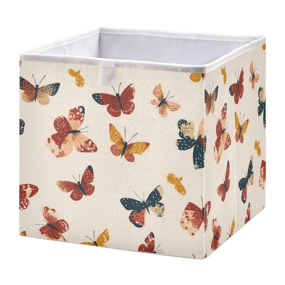 Fabric Open Basket Bins Foldable Storage Basket 2 Size Avliable Buttflies
