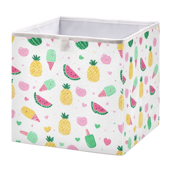 Fabric Open Basket Bins Foldable Storage Basket 2 Size Avliable Colorful Summer