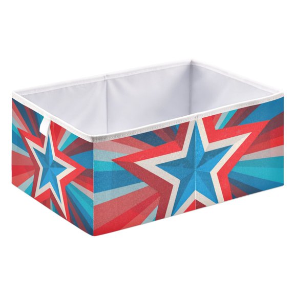 Fabric Open Basket Bins Foldable Storage Basket 2 Size Avliable Colors Of Red Blue
