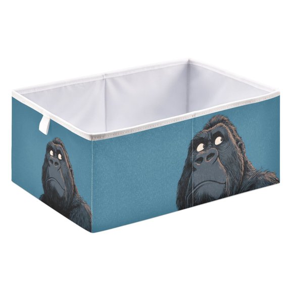 Fabric Open Basket Bins Foldable Storage Basket 2 Size Avliable Cute and Silly Monkey