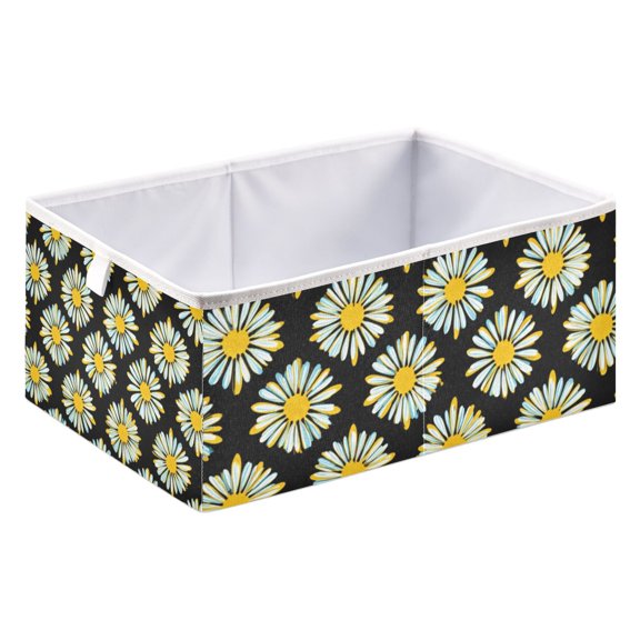 Fabric Open Basket Bins Foldable Storage Basket 2 Sizes Available Dasiy Vector