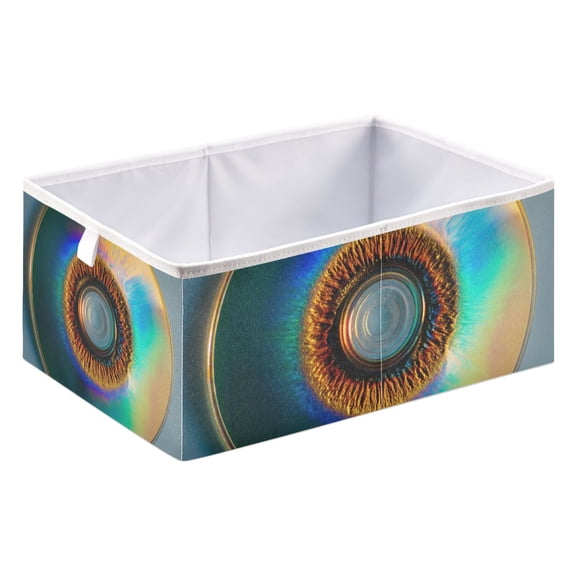 Fabric Open Basket Bins Foldable Storage Basket 2 Size Avliable Empty Cd