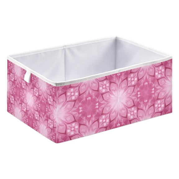 Fabric Open Basket Bins Foldable Storage Basket 2 Size Avliable Flower Of The Prosperous Scene