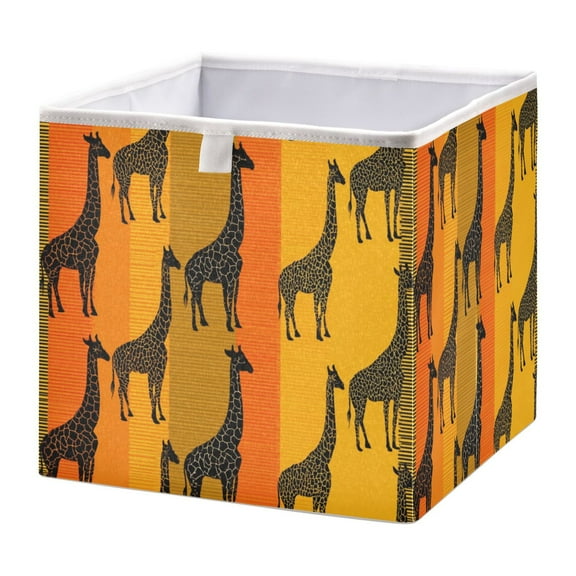 Fabric Open Basket Bins Foldable Storage Basket 2 Sizes Available Giraffe Stripes Vector
