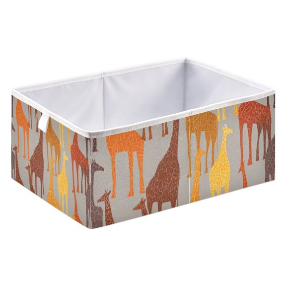 Fabric Open Basket Bins Foldable Storage Basket 2 Sizes Available Giraffe